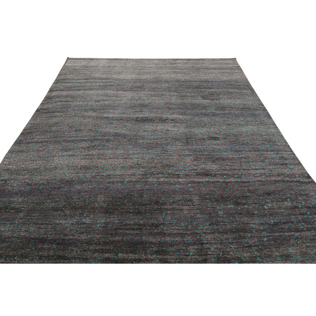 2010s Rug & Kilim’s Moroccan Style Rug in Gray With Blue All-Over Patterns For Sale - Image 5 of 7