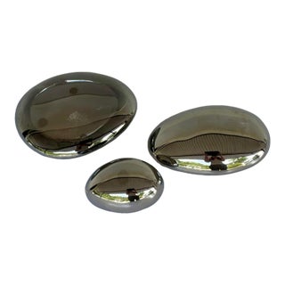 Revelations Modern Mirror Cabochons Sculptures Set of 3 For Sale