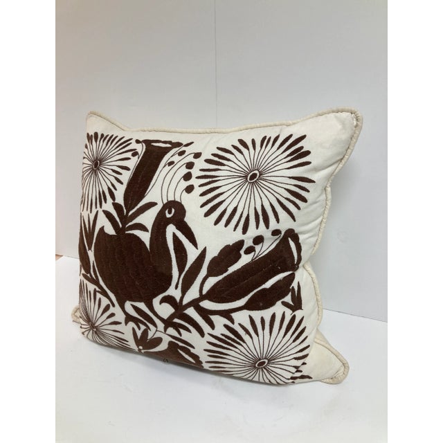 Gorgeous Crewel Work hand embroidered Brid Toss Pillow. We have a second similar bird pillow and 2 pillows with multiple...