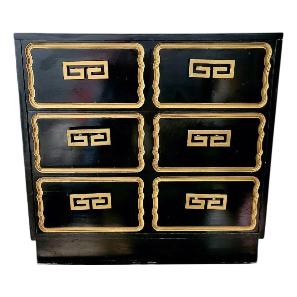 Vintage Dorothy Draper Style Espana 3 Drawer Greek Key Handles Chest of ...
