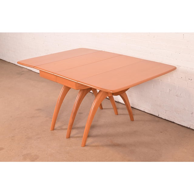 Heywood Wakefield Mid-Century Modern Solid Maple Wishbone Extension Dining Table, Newly Refinished For Sale - Image 9 of 15