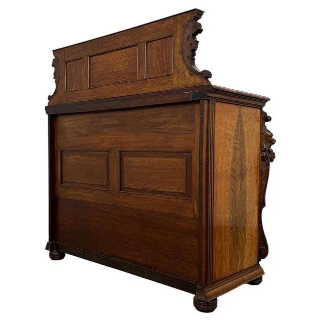 Gold 19th Century English Pollard Oak Sideboard with Bevelled Mirror For Sale - Image 8 of 15