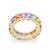 Metal 8.31 Ct Cushion Cut Multi Sapphire 18k Gold Eternity Band Ring 7 For Sale - Image 7 of 14