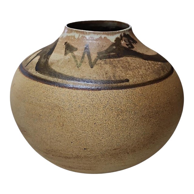 Vintage Studio Pottery Indigenous Style Vase For Sale