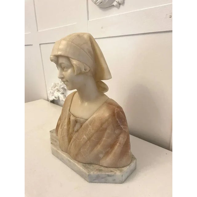 Antique Victorian Alabaster Bust, 1860 For Sale - Image 3 of 12