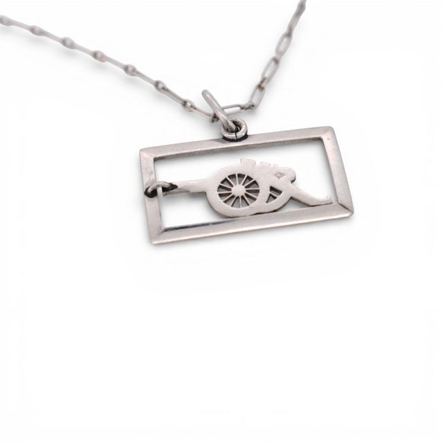 Antique Art Deco Platinum Military Pendant — Diamond and Ruby For Sale - Image 4 of 6