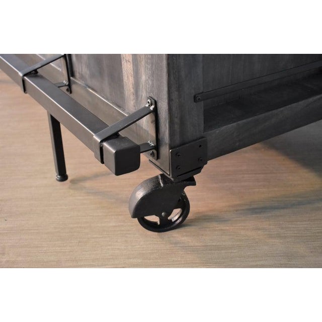 Wood Crafters and Weavers Sawyer Parota Wood Kitchen Island For Sale - Image 7 of 8