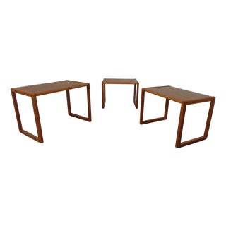 Danish Teak Nesting Tables, 1960s, Set of 3 For Sale
