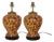 Early 21st-Century Hand-Painted Tortoiseshell-Patterned Art Ceramic Table Lamps - a Pair For Sale
