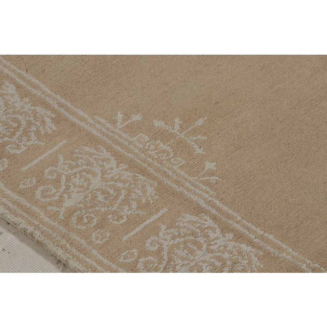 2010s Rug & Kilim’s 18th-Century European Sty Beige Brown and Green Wool and Silk For Sale - Image 5 of 9