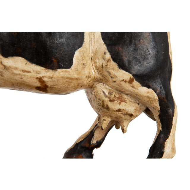20th Century American Folk Art Whimsical Carved Painted Holstein Cow For Sale - Image 11 of 18