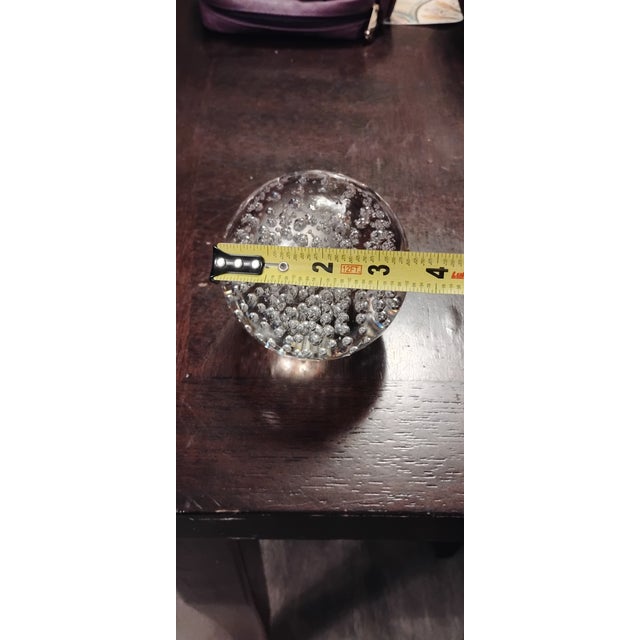 Italian 1970's Bullicante Controlled Bubbles Clear Paper Weight For Sale - Image 3 of 9
