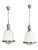 Mid-Century Modern Italian Opaline Glass and Metal Pendants, 1960s, Set of 2 For Sale