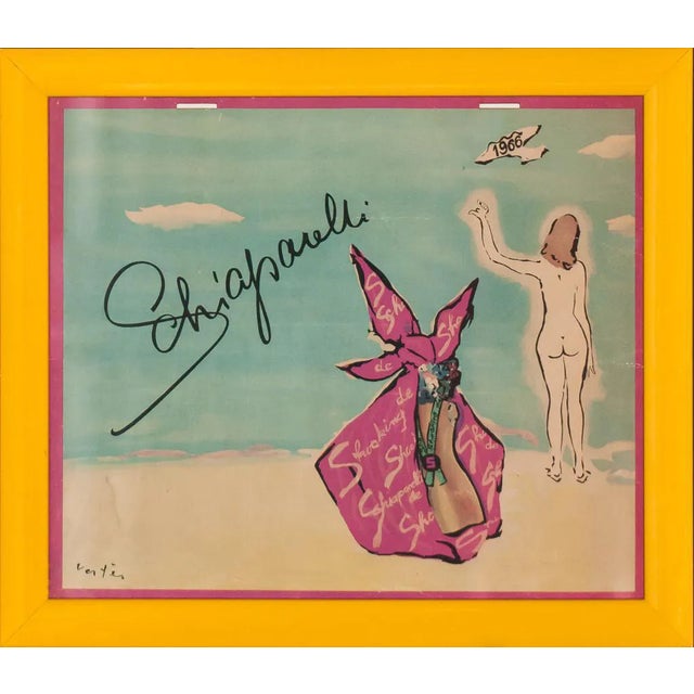 Shocking Schiaparelli Place Vendome 1966 Calendar by Vertes For Sale