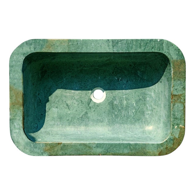 Polished Green Marble Sink For Sale