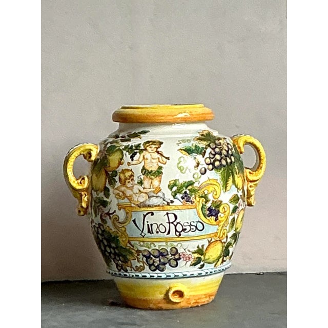 Vintage Italian Glazed Ceramic Lemon Urn For Sale - Image 4 of 5