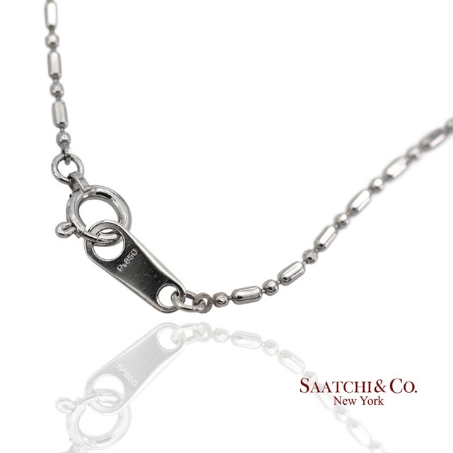 Gia Certified Platinum 900 Emerald & Diamond Pendant With Platinum 850 Chain For Sale - Image 9 of 13