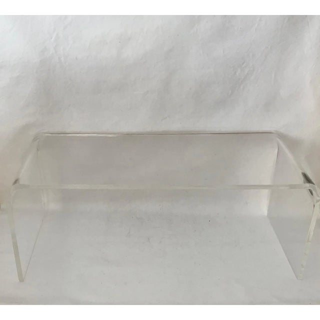 Charles Hollis Jones Style Lucite "Waterfall" Coffee Table, some hazing at edges, some fine scratches to top, lucite is...