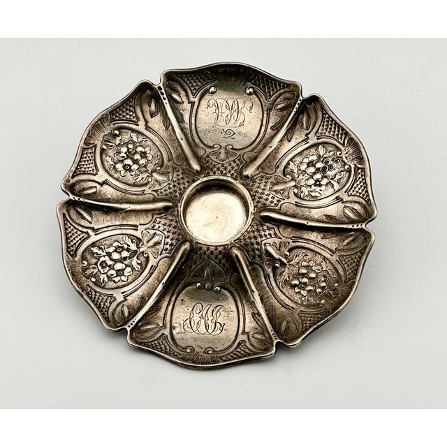 Outstanding Antique Victorian Hand Made London Sterling Silver & Hand Gut Crystal Inkwell - Circa 1865 For Sale - Image 9 of 18