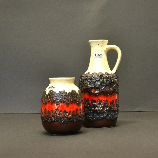 Lawa Vases from Bay Keramik, 1970s, Set of 2 For Sale - Image 10 of 13