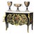 Louis XV Hand-Painted Floral Bombe Chest With Marble Top & Gold Leaf Details For Sale