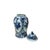 Chinese 20" Chinese Blue White Flower Vases Scroll Leafy Pattern Porcelain Temple General Jar For Sale - Image 3 of 11