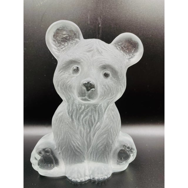 Viking Glass Vintage Frosted Cuddly Bear Figure/Shelf Ornament ~This lovely figure from the beloved glass makers is just...