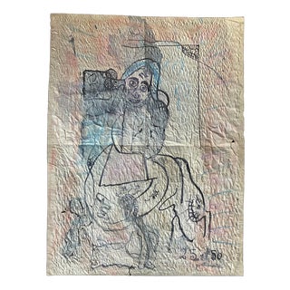 Gaston Chaissac, Person, Original Watercolor Drawing For Sale