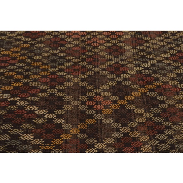 Rug & Kilim Vintage Cecim Kilim in Beige-Brown, Multicolor Geometric Tribal Pattern For Sale - Image 4 of 6