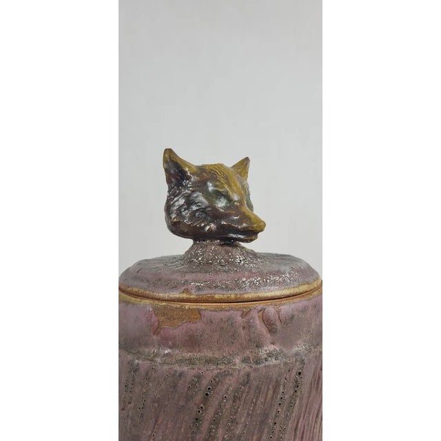 Covered Stoneware Pot, 1990s For Sale - Image 6 of 11