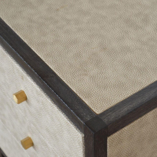 Faux Leather Wrapped Bedside Table For Sale - Image 4 of 8
