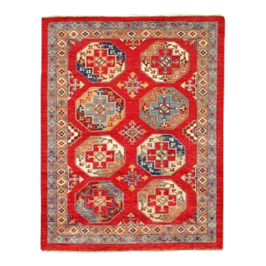 Red Color Fine Hand Knotted Kazak Rug