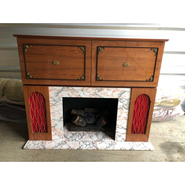 Vintage German Console Stereo Bar and Fireplace Chairish