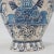 Vintage Hand-Painted Blue & White Tole Ginger Jar With Floral Motifs – Lidded Decorative Vase For Sale - Image 10 of 11