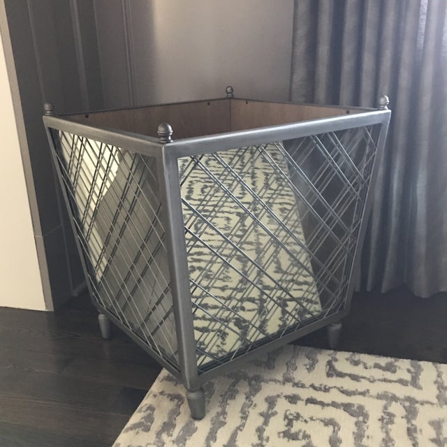 Purchased in 2012 this Schnadig Cobblestone Outside Planter. It’s a beautiful piece. Oversized Mirrored silver indoor...
