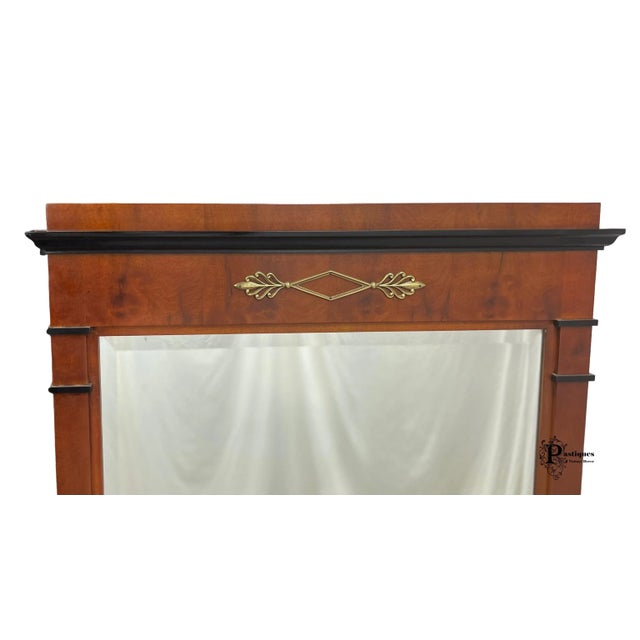 Vintage Neoclassical Style Wall Mirror by Century Furniture featuring High Quality Mahogany Construction, Ebony Trim...