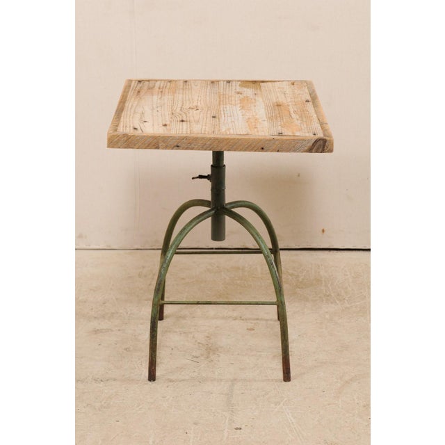 Green Mid 20th Century Vintage Industrial Style Side Table For Sale - Image 8 of 11