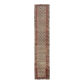 Antique Kurdish Distressed Extra-Long Runner With Tribal Motifs - Rug & Kilim For Sale