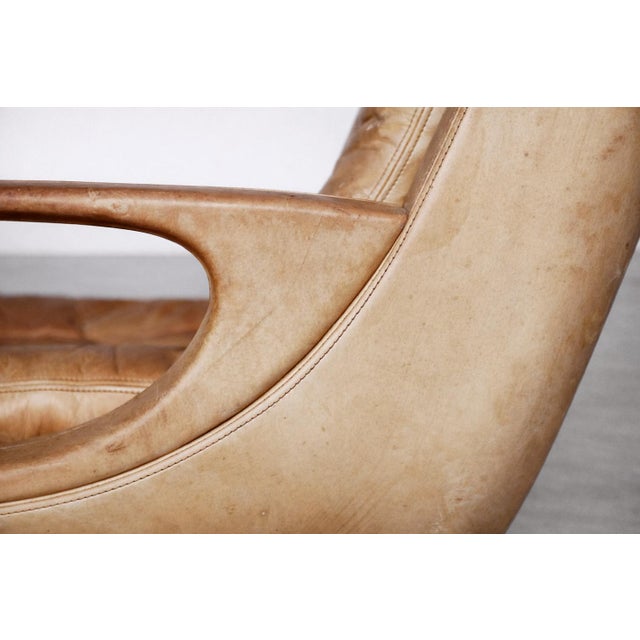 Mid-Century Modern German Leather Swivel Chairs from Carl Straub, 1950s, Set of 2 For Sale - Image 9 of 18
