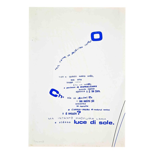 Ennio Pouchard, A Colored Balloon Rises Freely, 1970s, Screen Print For Sale