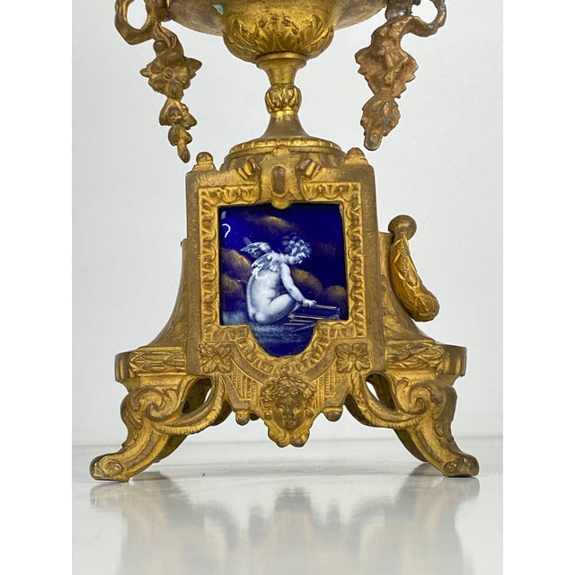 Gilt Bronze and Sèvres Porcelain Candleholders, Set of 2 For Sale - Image 9 of 13
