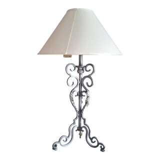 C 1980 Kaeder Kaiser Leuchten Co. French Style Wrought Iron Table Lamp For Sale