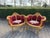 French 1960 French Louis XVI Burgundy Beech Velvet Sofa Set 3 PCS For Sale - Image 3 of 18