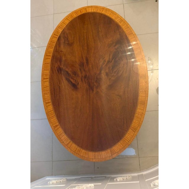 Hollywood Regency Antique Regency Figured Oval Mahogany Dining Table, 1920s For Sale - Image 3 of 17