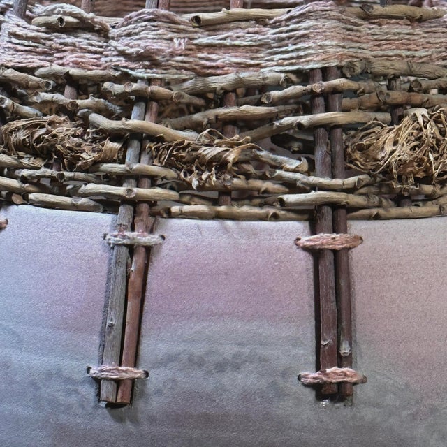 Vintage Organic Modern Fiber and Clay Vessel by Christine and Michael Adcock (Ca. 1980, Signed) For Sale - Image 11 of 11