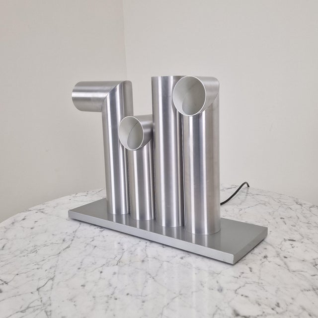 Very rare and highly sculptural light sculpture lamp by raak, offered in very good vintage condition. the design consists...