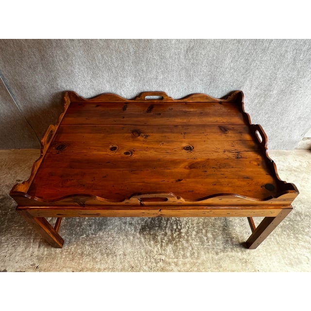 Ralph Lauren Late 20th Century Large Ralph Lauren Knotty Pine Tray Top Coffee Table For Sale - Image 4 of 12
