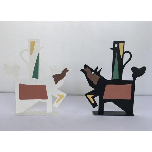 Black Italian Black Painted Metal Sculpture by Riccardo Dalisi, 1980 For Sale - Image 8 of 14