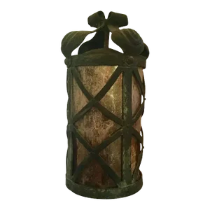 1900s Beaux-Arts Neoclassical Bronze Hall Lantern with Mica Shade