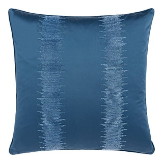Scalamandre 22" x 22" Veronica Beaded Pillow in Baltic For Sale